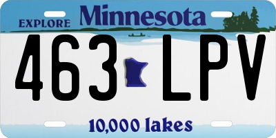 MN license plate 463LPV