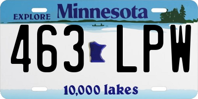 MN license plate 463LPW
