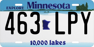 MN license plate 463LPY