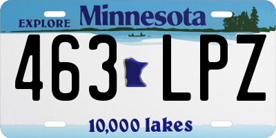 MN license plate 463LPZ