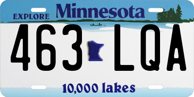 MN license plate 463LQA