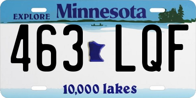 MN license plate 463LQF