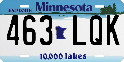 MN license plate 463LQK
