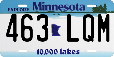 MN license plate 463LQM