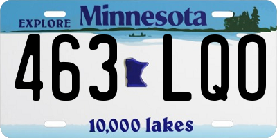 MN license plate 463LQO