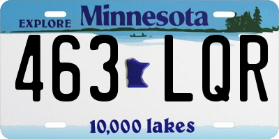 MN license plate 463LQR