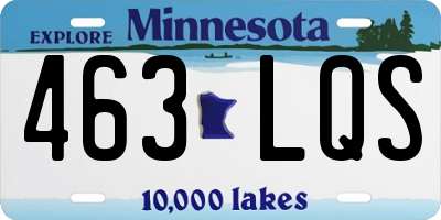 MN license plate 463LQS