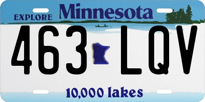 MN license plate 463LQV