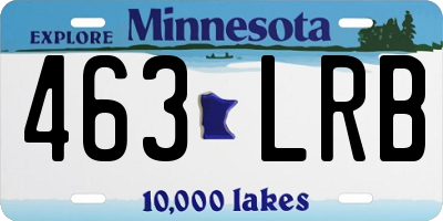 MN license plate 463LRB
