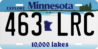 MN license plate 463LRC