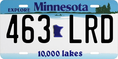 MN license plate 463LRD