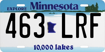 MN license plate 463LRF