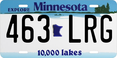 MN license plate 463LRG
