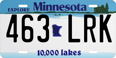 MN license plate 463LRK