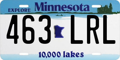MN license plate 463LRL