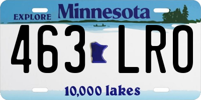 MN license plate 463LRO
