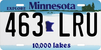 MN license plate 463LRU