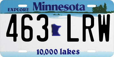 MN license plate 463LRW