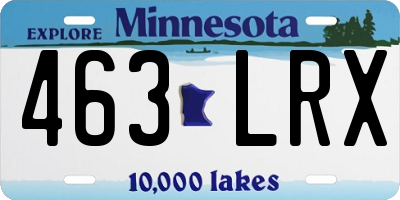 MN license plate 463LRX