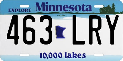 MN license plate 463LRY