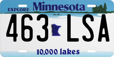 MN license plate 463LSA