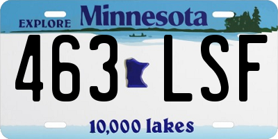 MN license plate 463LSF