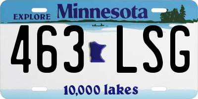 MN license plate 463LSG