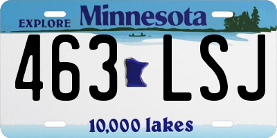 MN license plate 463LSJ