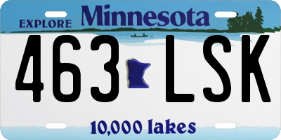 MN license plate 463LSK