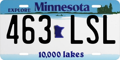 MN license plate 463LSL