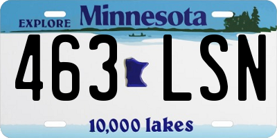 MN license plate 463LSN