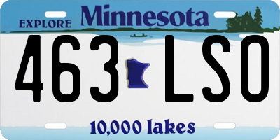MN license plate 463LSO