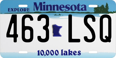 MN license plate 463LSQ