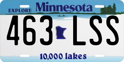 MN license plate 463LSS