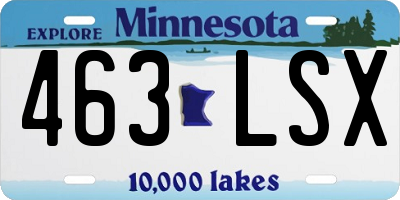 MN license plate 463LSX