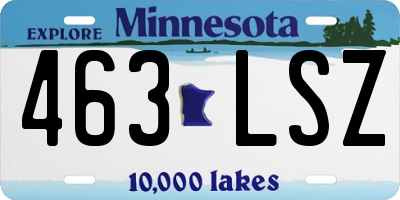 MN license plate 463LSZ