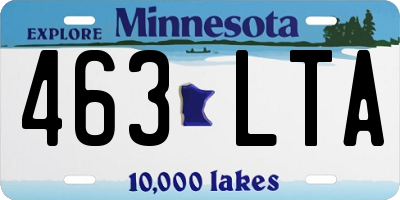 MN license plate 463LTA