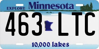 MN license plate 463LTC