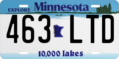 MN license plate 463LTD