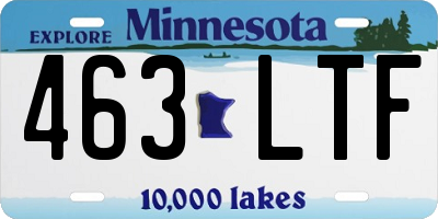 MN license plate 463LTF