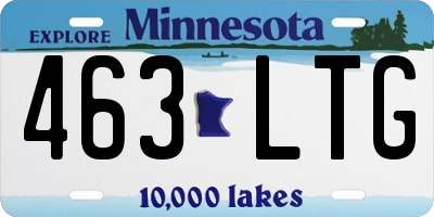MN license plate 463LTG