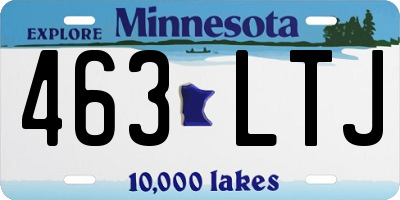 MN license plate 463LTJ