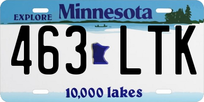 MN license plate 463LTK