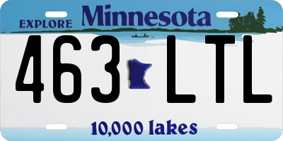 MN license plate 463LTL
