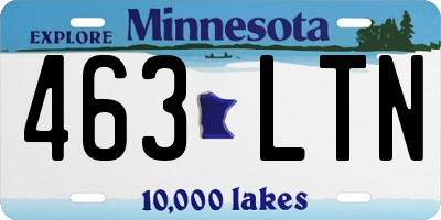 MN license plate 463LTN