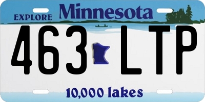 MN license plate 463LTP