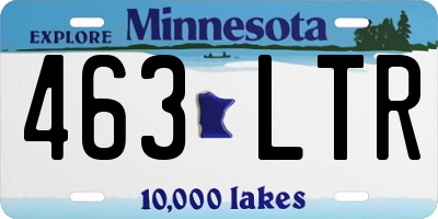 MN license plate 463LTR