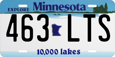 MN license plate 463LTS