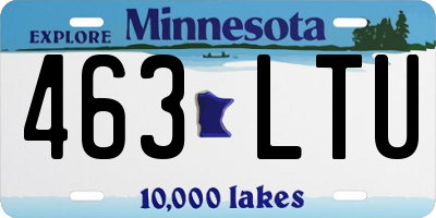 MN license plate 463LTU