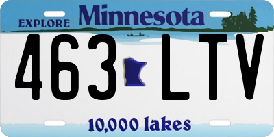 MN license plate 463LTV